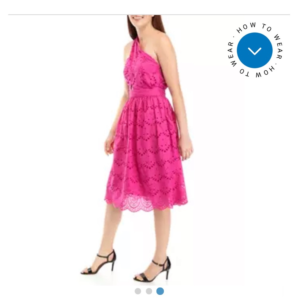 FRENCH CONNECTION
Appelona Cotton One Shoulder Eyelet Dress, Size 2, NWT